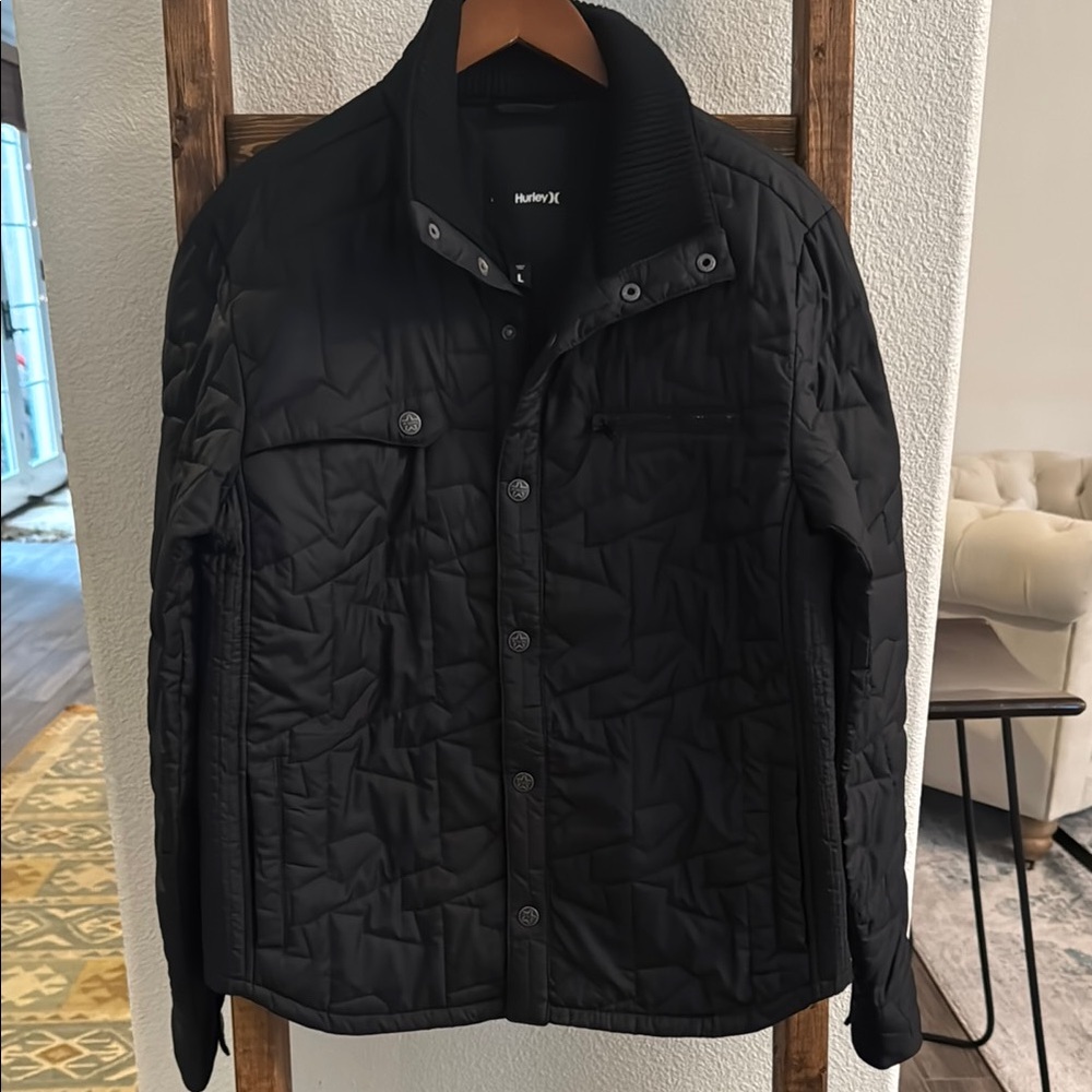 Hurley Black Lightweight Shirt Jacket Relaxed Fit large EUC